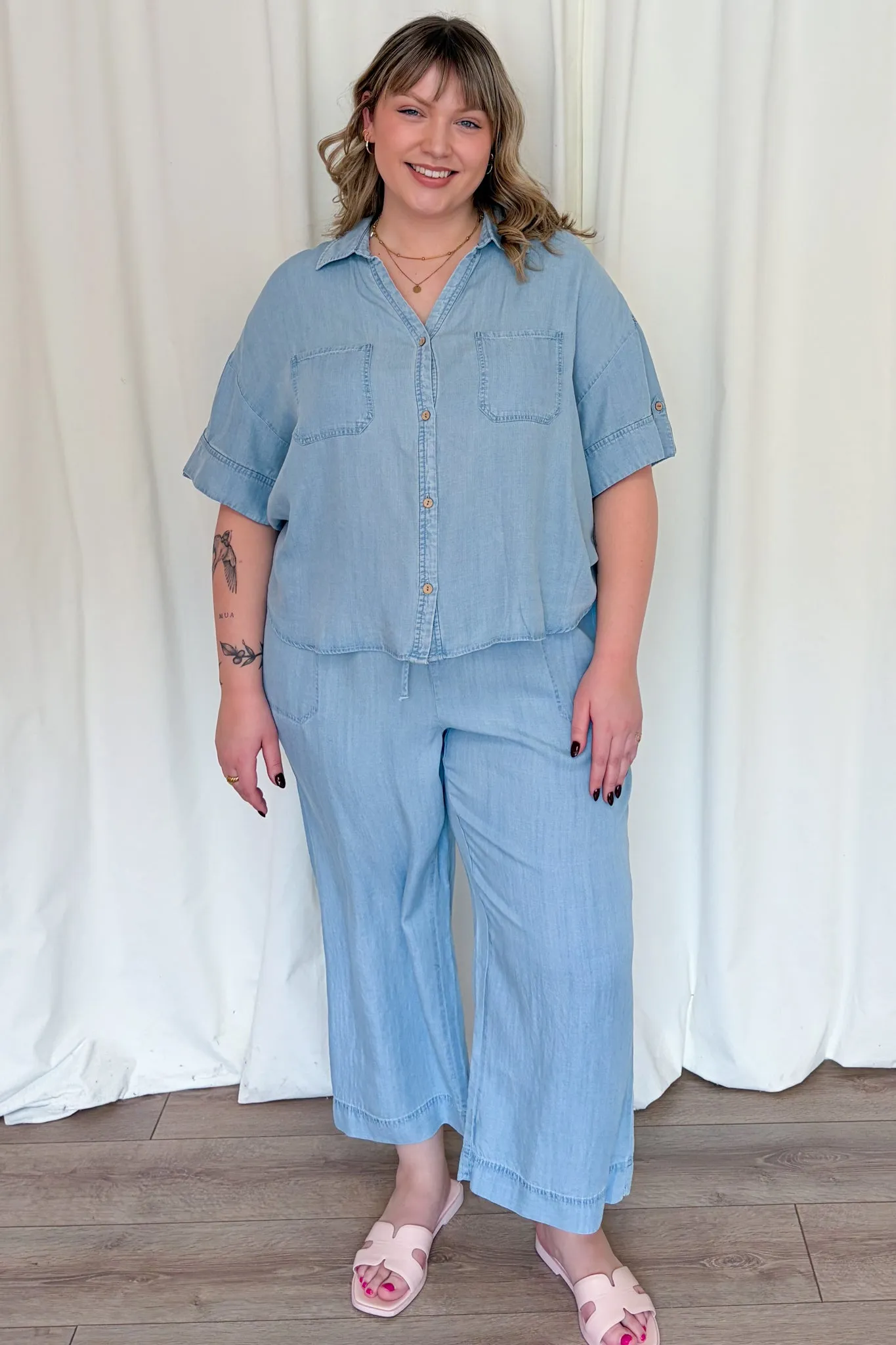 Tencel Wide leg Pants (S-XXL) sold by Valencia Boutique product image thumbnail 2