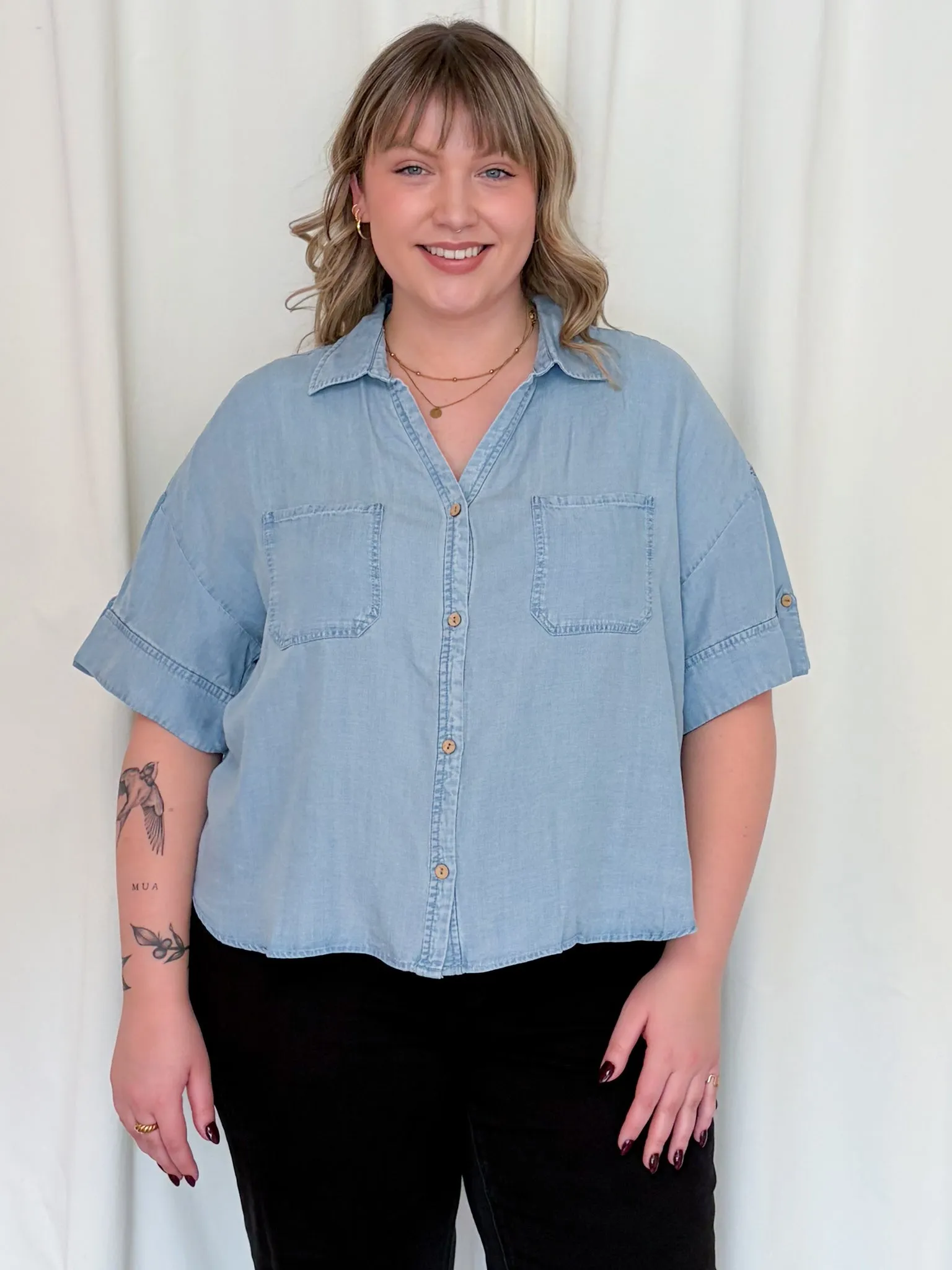 Short Sleeve Tencel Top (S-XXL) sold by Valencia Boutique product image thumbnail 2