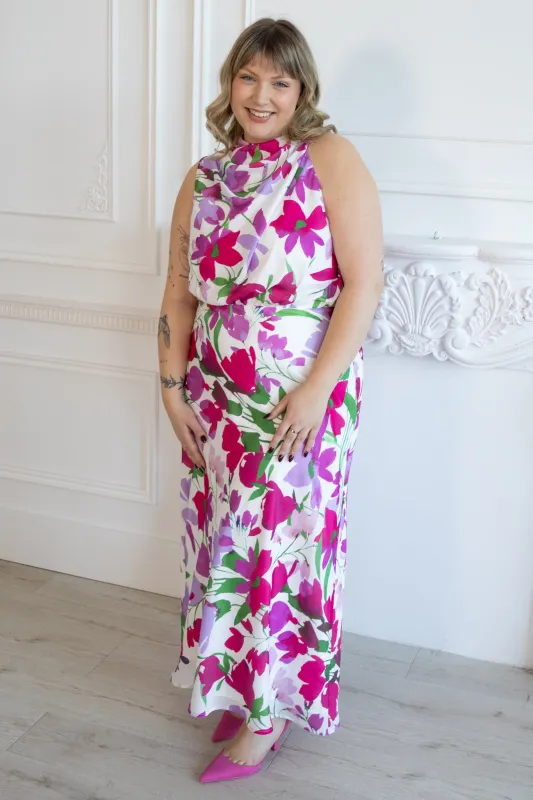 Melanie Floral Midi Dress sold by Valencia Boutique