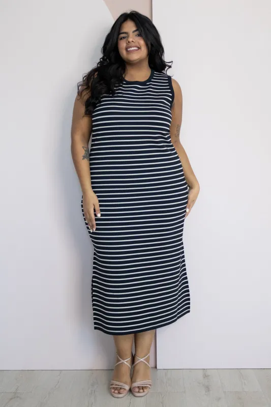 Soft Knit Striped Midi Dress (S-XXL) sold by Valencia Boutique