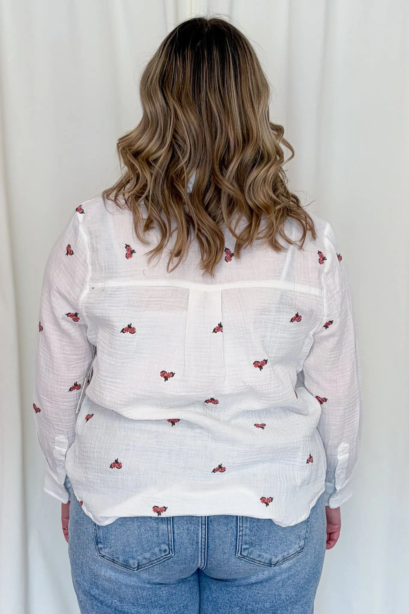 CURVE Embroidered Button Front sold by Valencia Boutique product image thumbnail 3