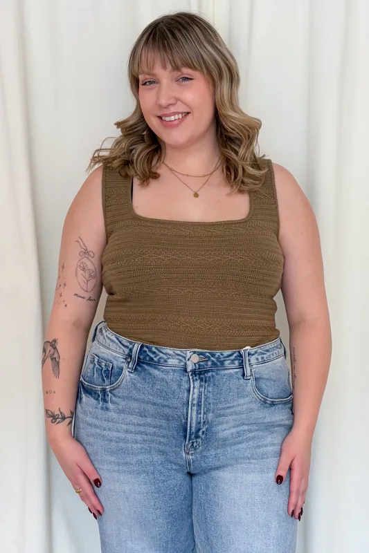 CURVE Squareneck Knit Tank sold by Valencia Boutique
