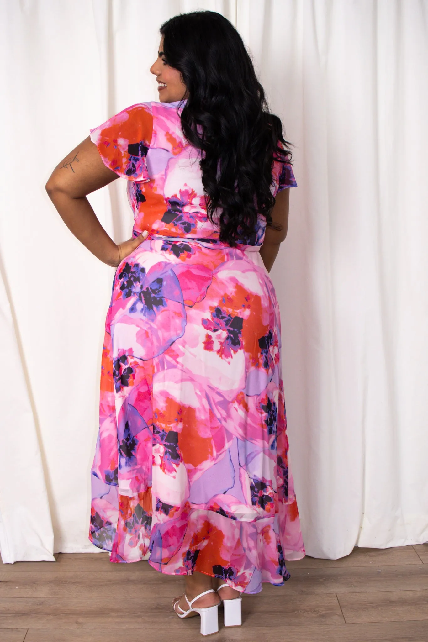 Chiffon Wrap Dress (4-22) sold by Valencia Boutique product image thumbnail 3