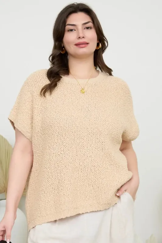 CURVE Textured Knit Crew sold by Valencia Boutique