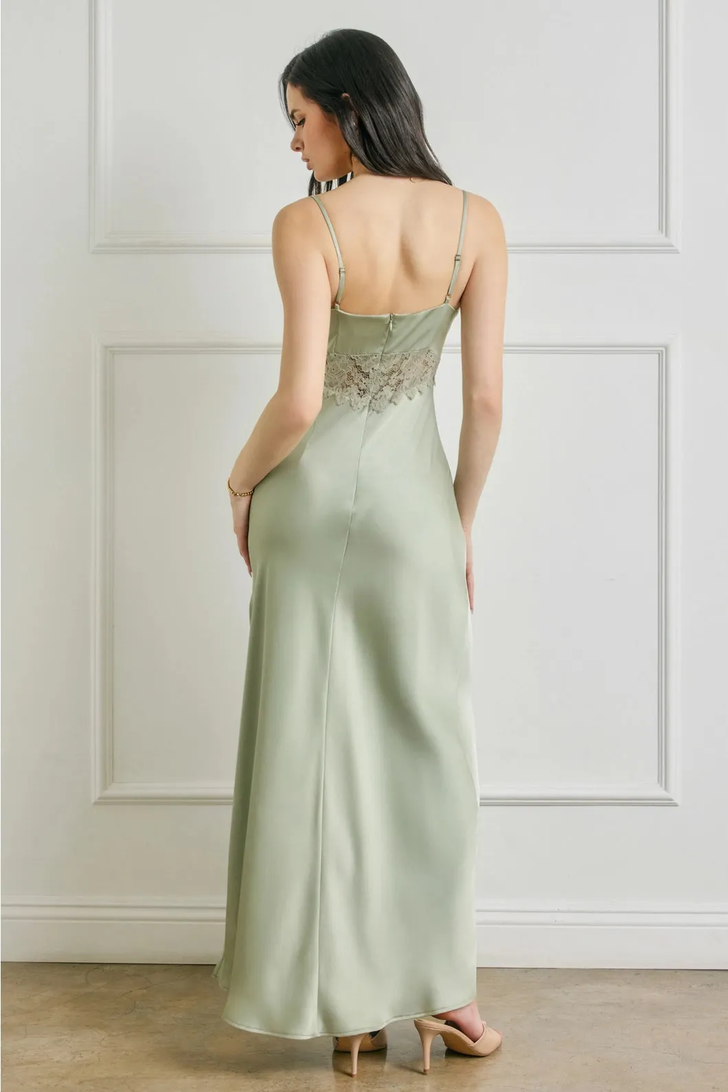 Lace Insert Slip Dress sold by Valencia Boutique product image thumbnail 5