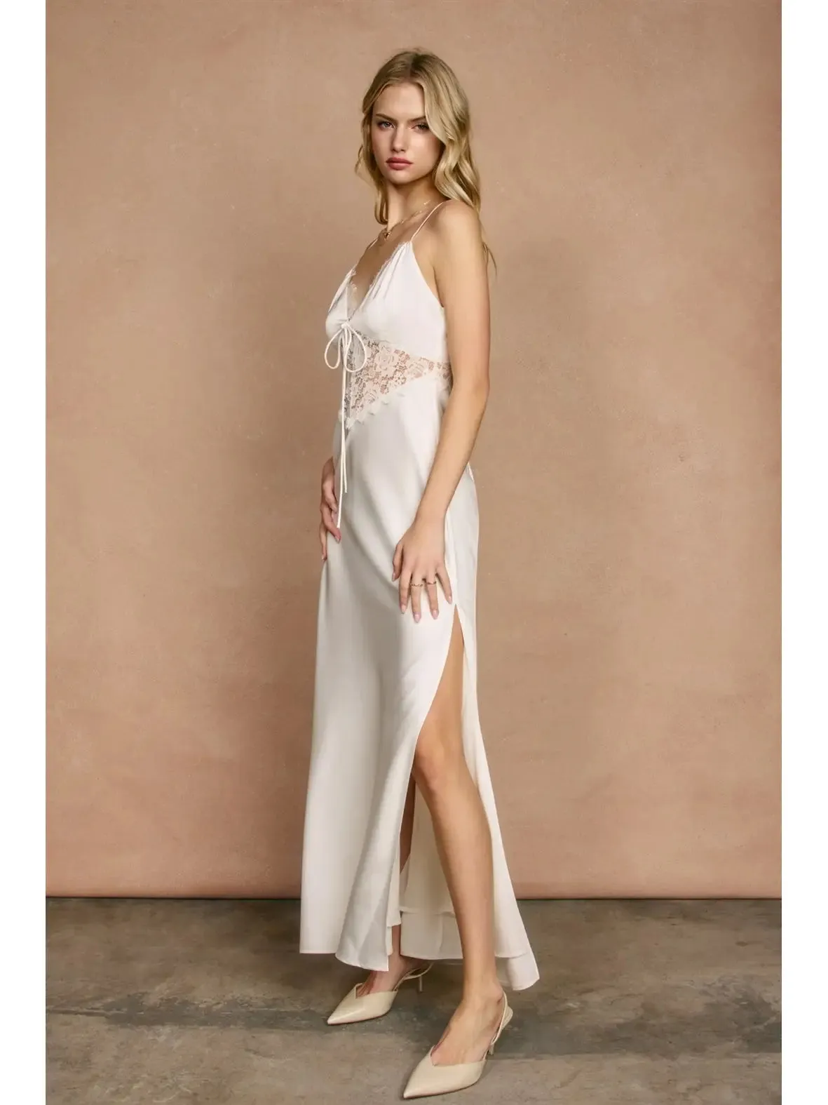 Lace Insert Slip Dress sold by Valencia Boutique product image thumbnail 2