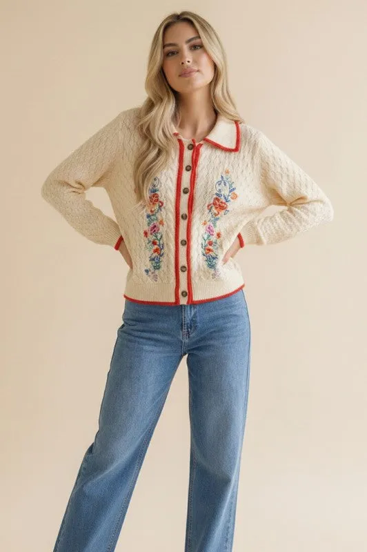 Embroidered Floral Cardigan (S-3X) sold by Valencia Boutique product image thumbnail 3