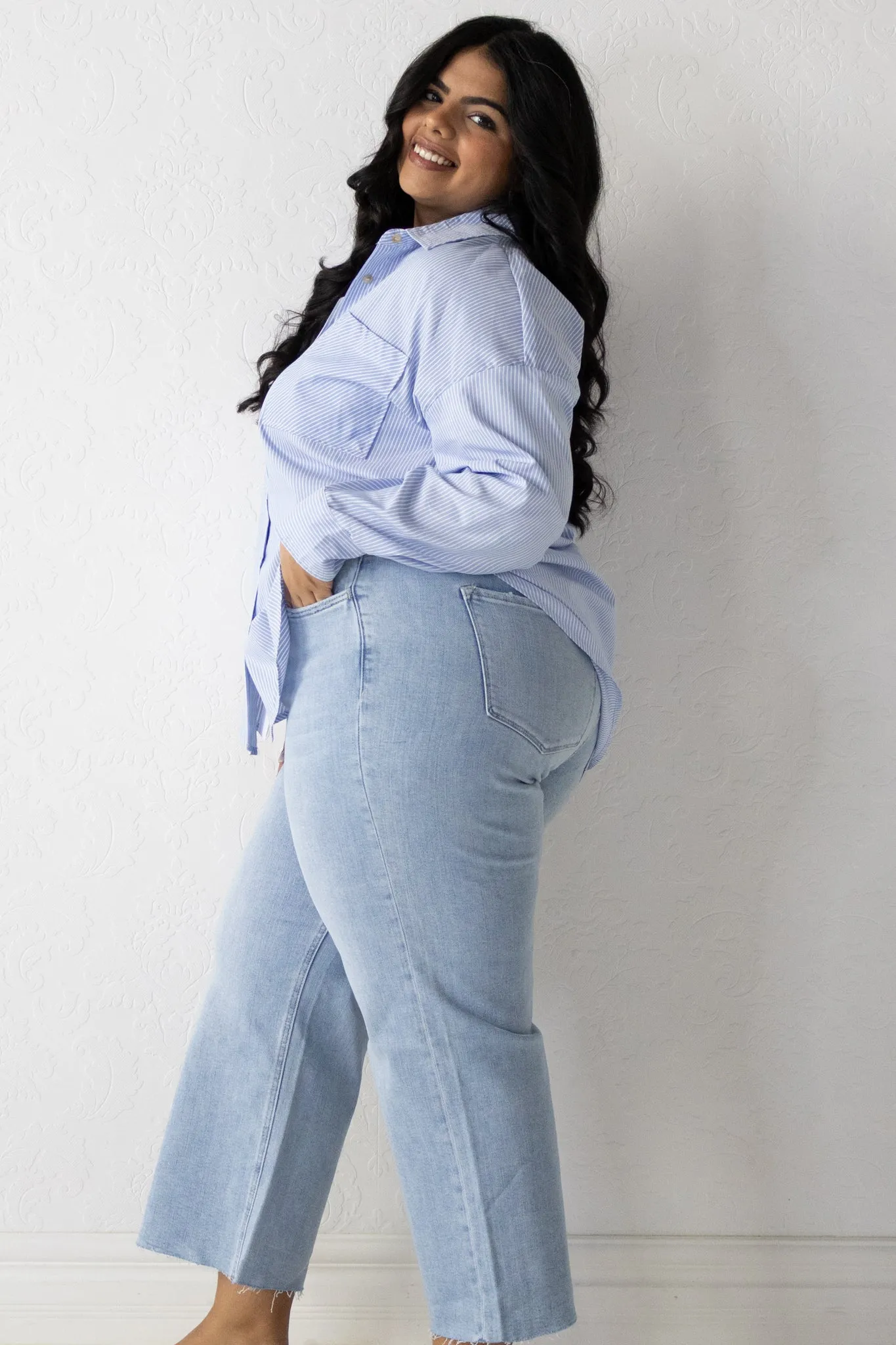 Striped Button down Shirt (S-XXXL) sold by Valencia Boutique product image thumbnail 3