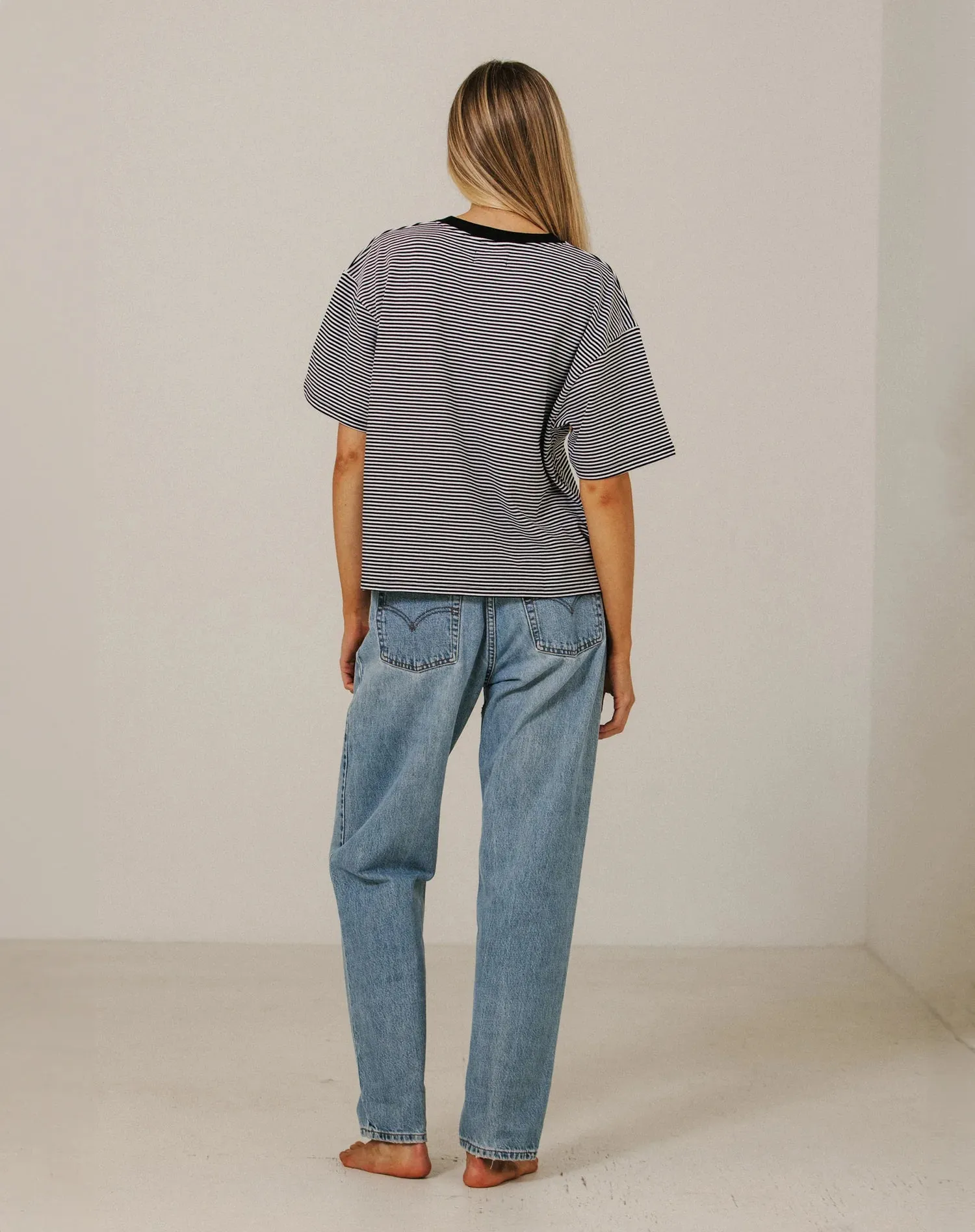 Brunette Striped Boxy Tee (XS-3X) sold by Valencia Boutique product image thumbnail 2