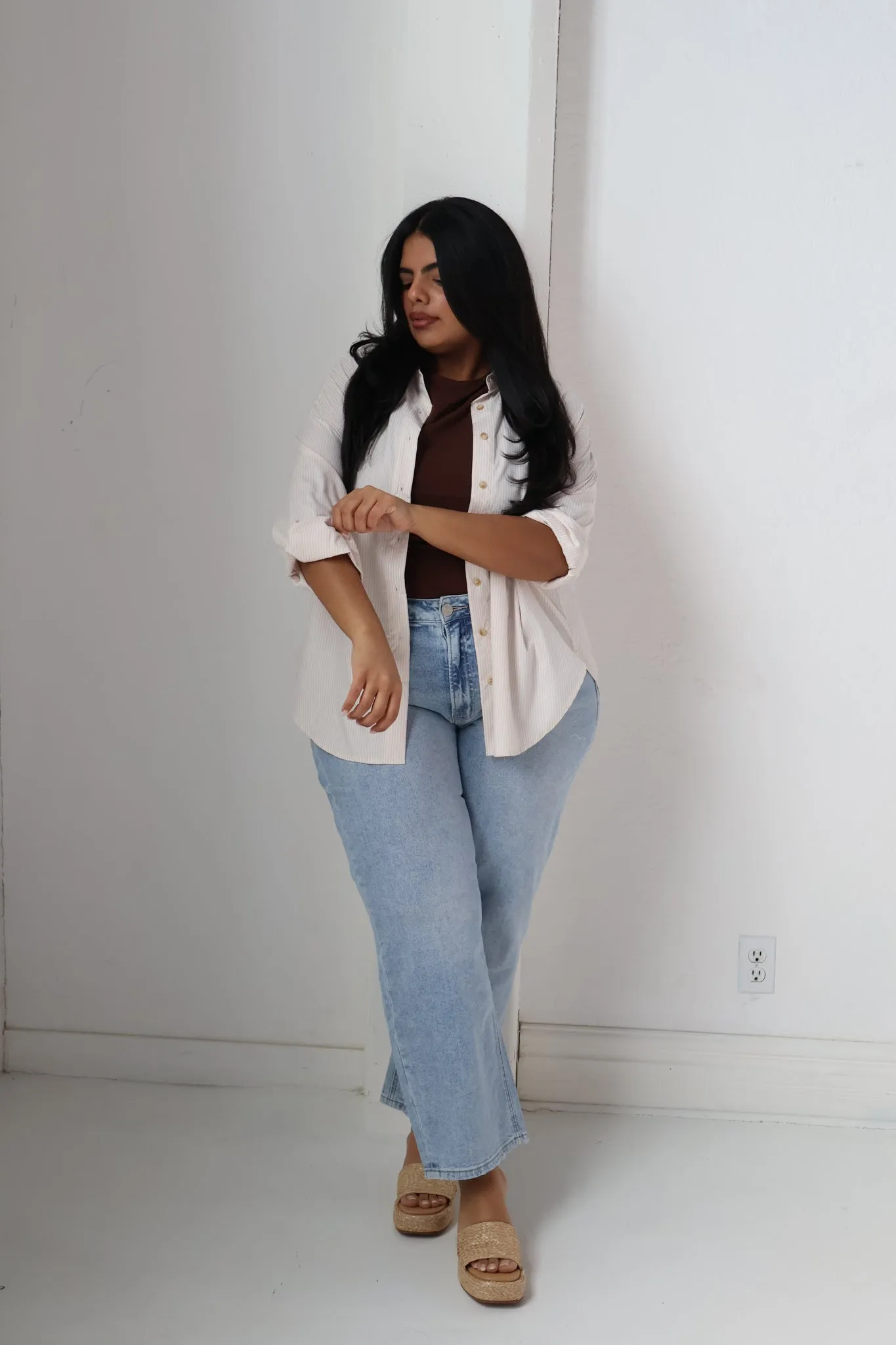 CURVE Striped Button down Shirt sold by Valencia Boutique product image thumbnail 3