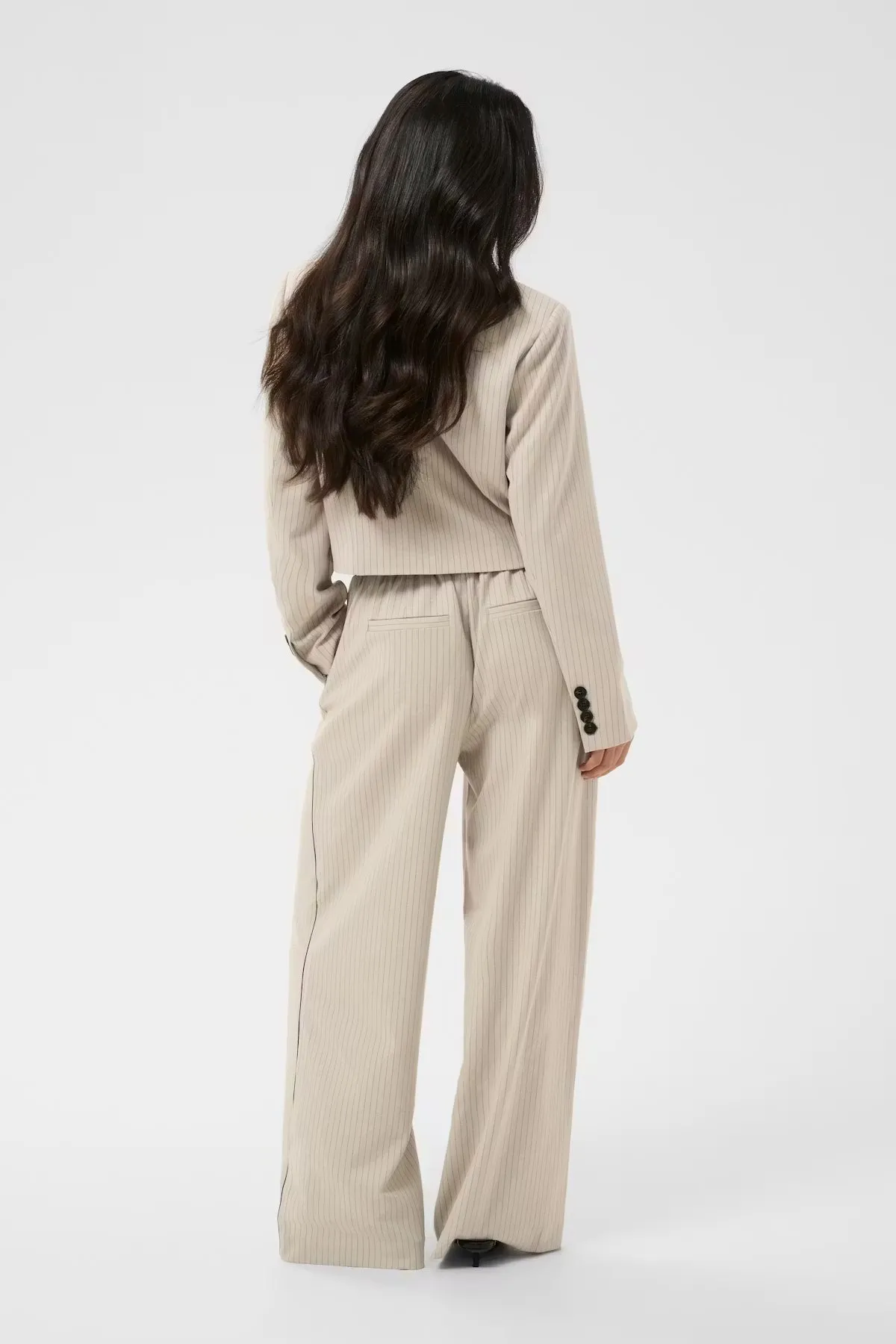 Pinstripe Cropped Blazer sold by Valencia Boutique product image thumbnail 3