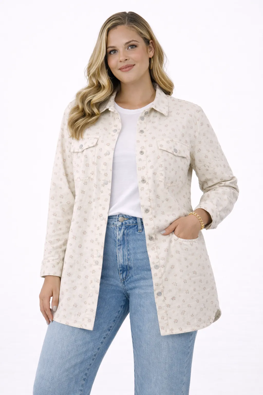 BRUNETTE Shania Floral Denim Jacket (XS-3X) sold by Valencia Boutique