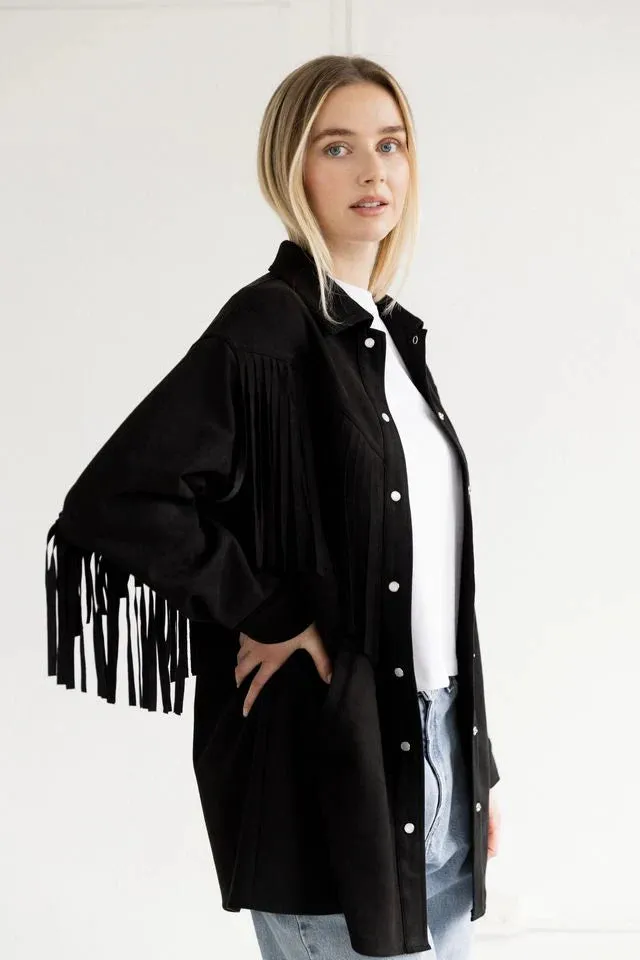 Fringe "Suede" Jacket (S-4X) sold by Valencia Boutique product image thumbnail 2