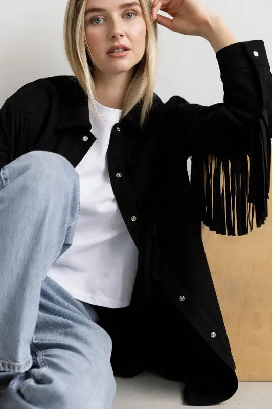 Fringe "Suede" Jacket (S-4X) sold by Valencia Boutique