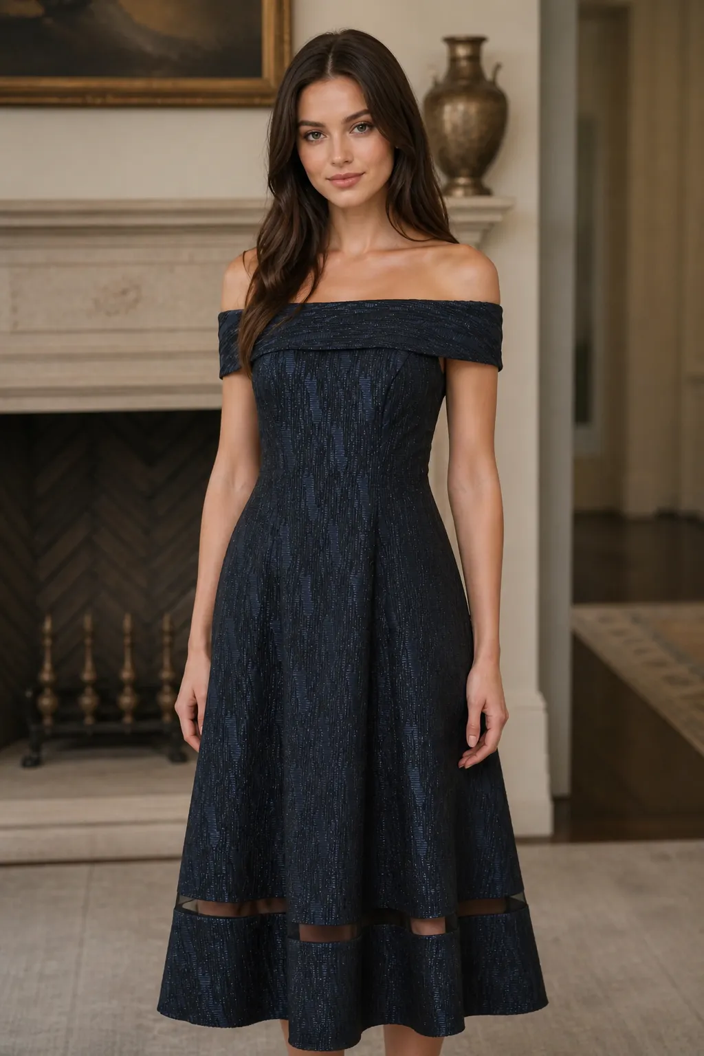 Off the Shoulder Fit & Flare (2-22) sold by Valencia Boutique product image thumbnail 3