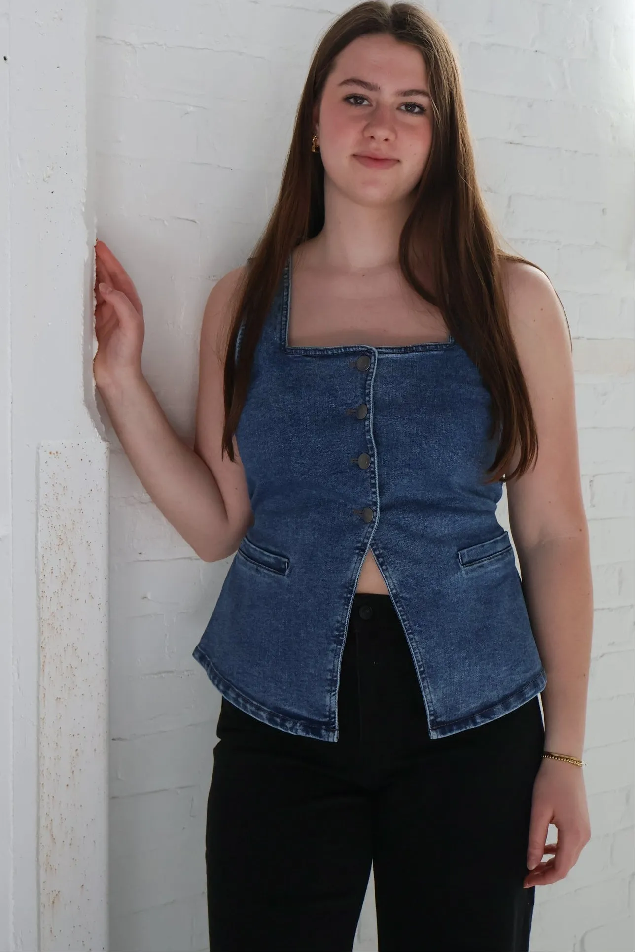 Denim Vest sold by Valencia Boutique