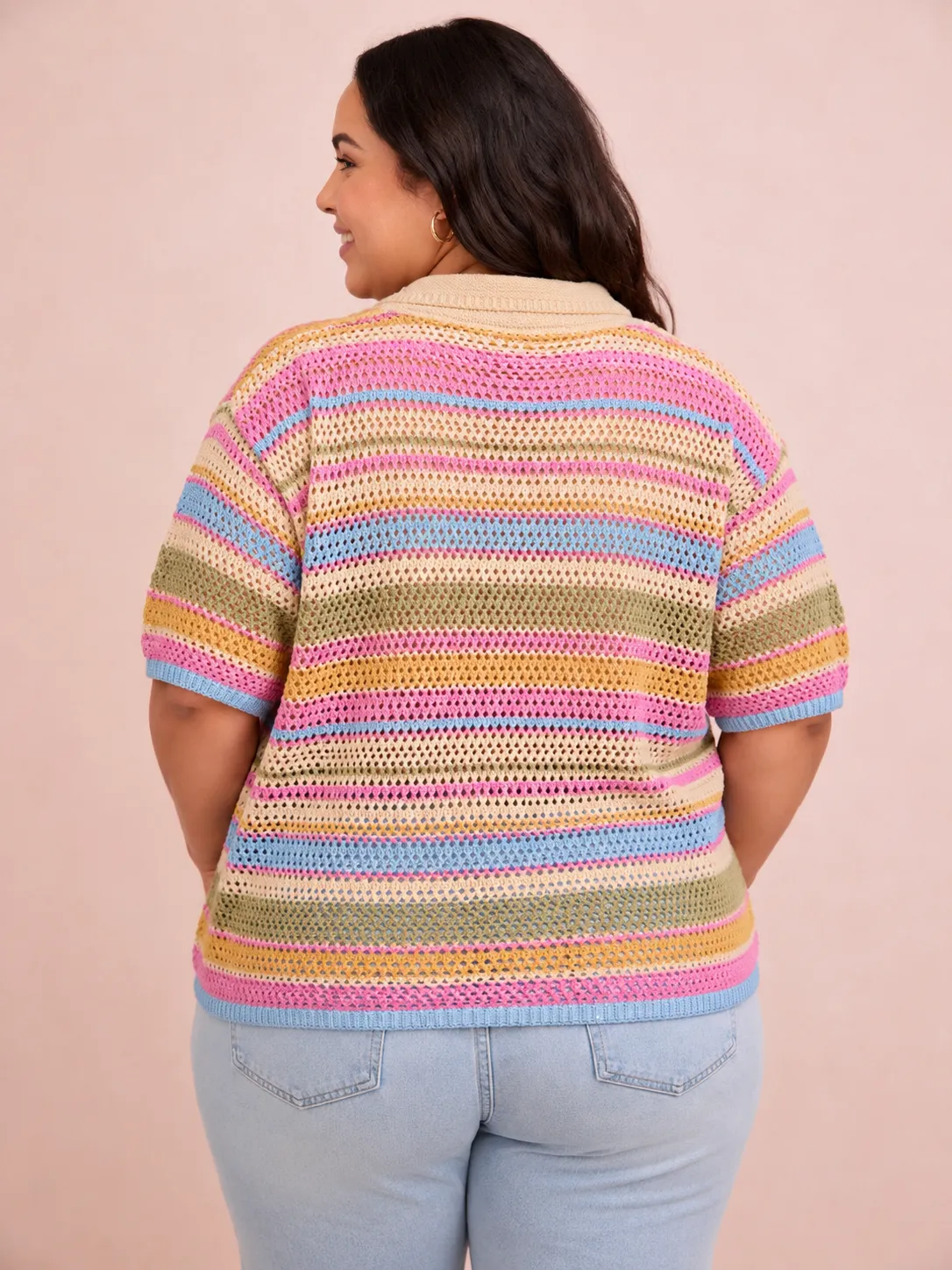 CURVE Striped Crochet Top sold by Valencia Boutique product image thumbnail 2