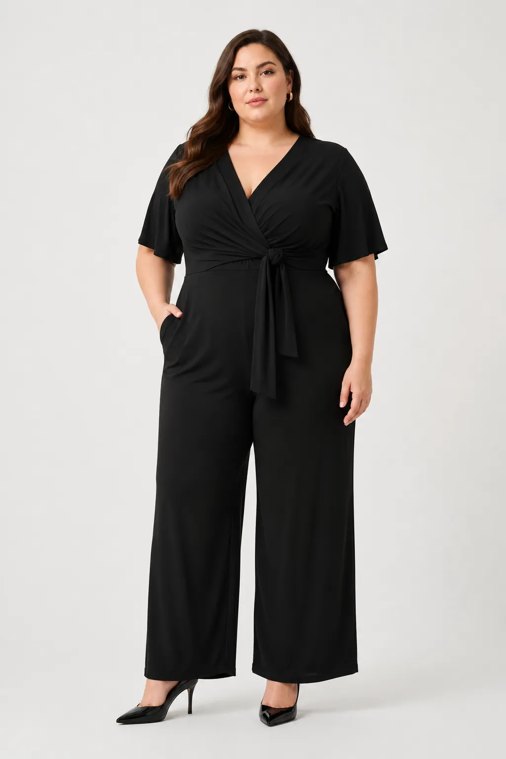 Silky Knit Wide Leg Jumpsuit (Size 2-20) sold by Valencia Boutique product image thumbnail 2
