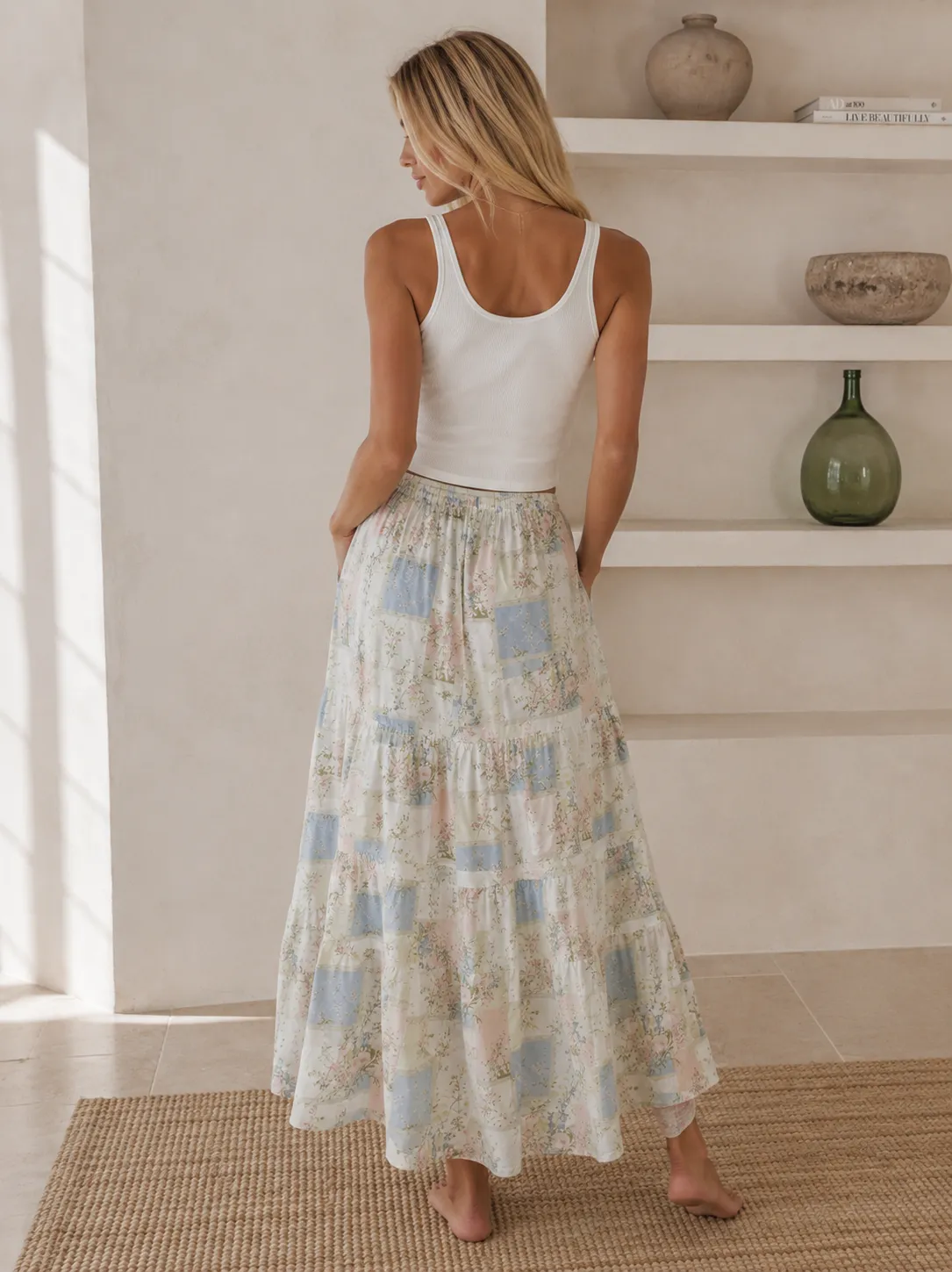 Patchwork Maxi Skirt (S-3X) sold by Valencia Boutique product image thumbnail 2