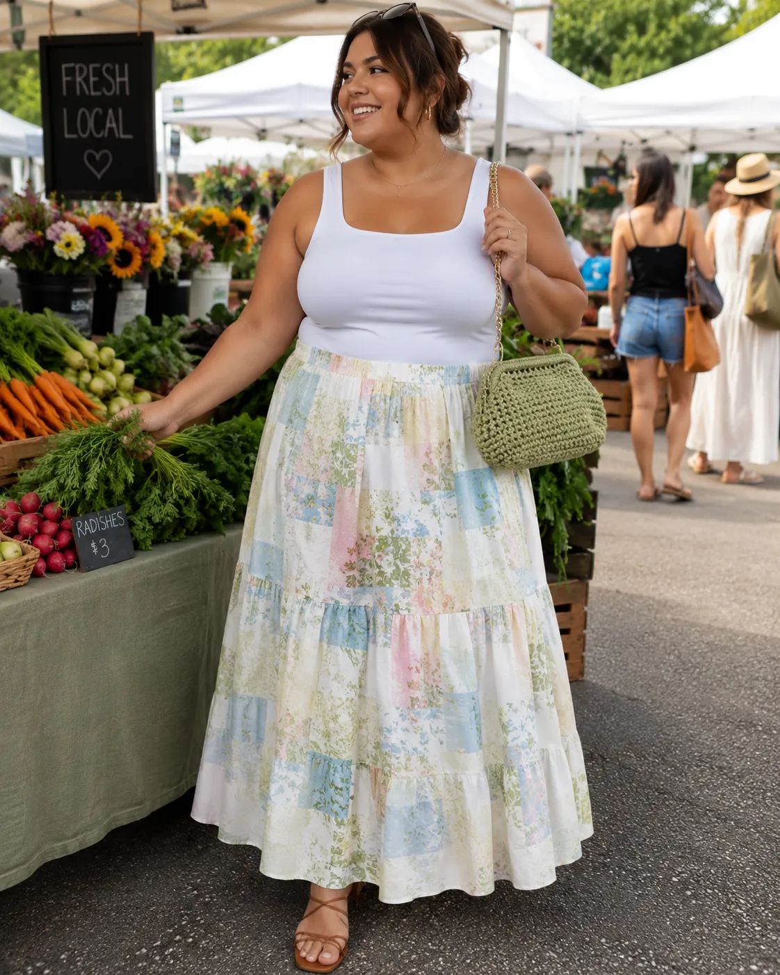 Patchwork Maxi Skirt (S-3X) sold by Valencia Boutique product image thumbnail 3