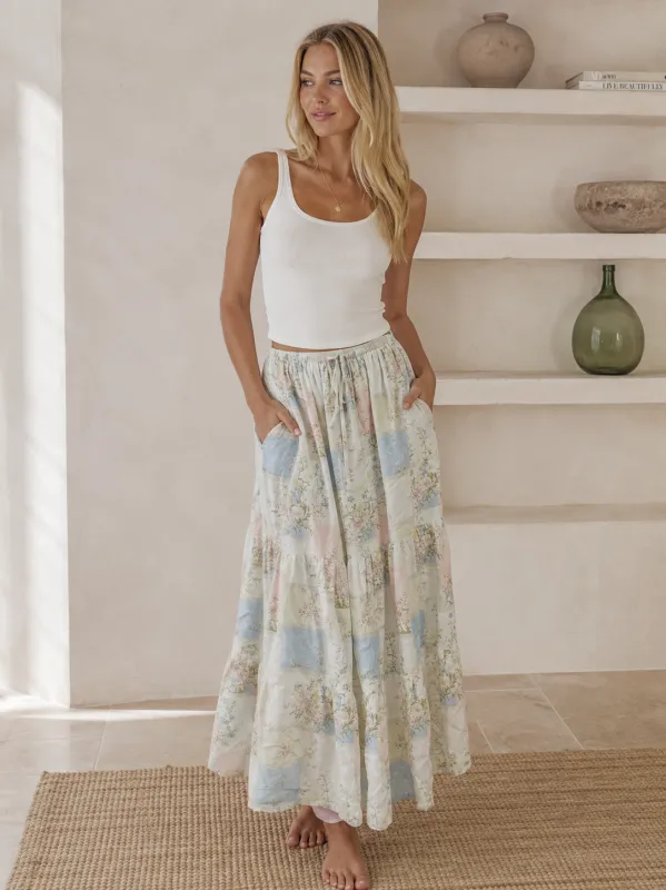 Patchwork Maxi Skirt (S-3X) made by Polagram