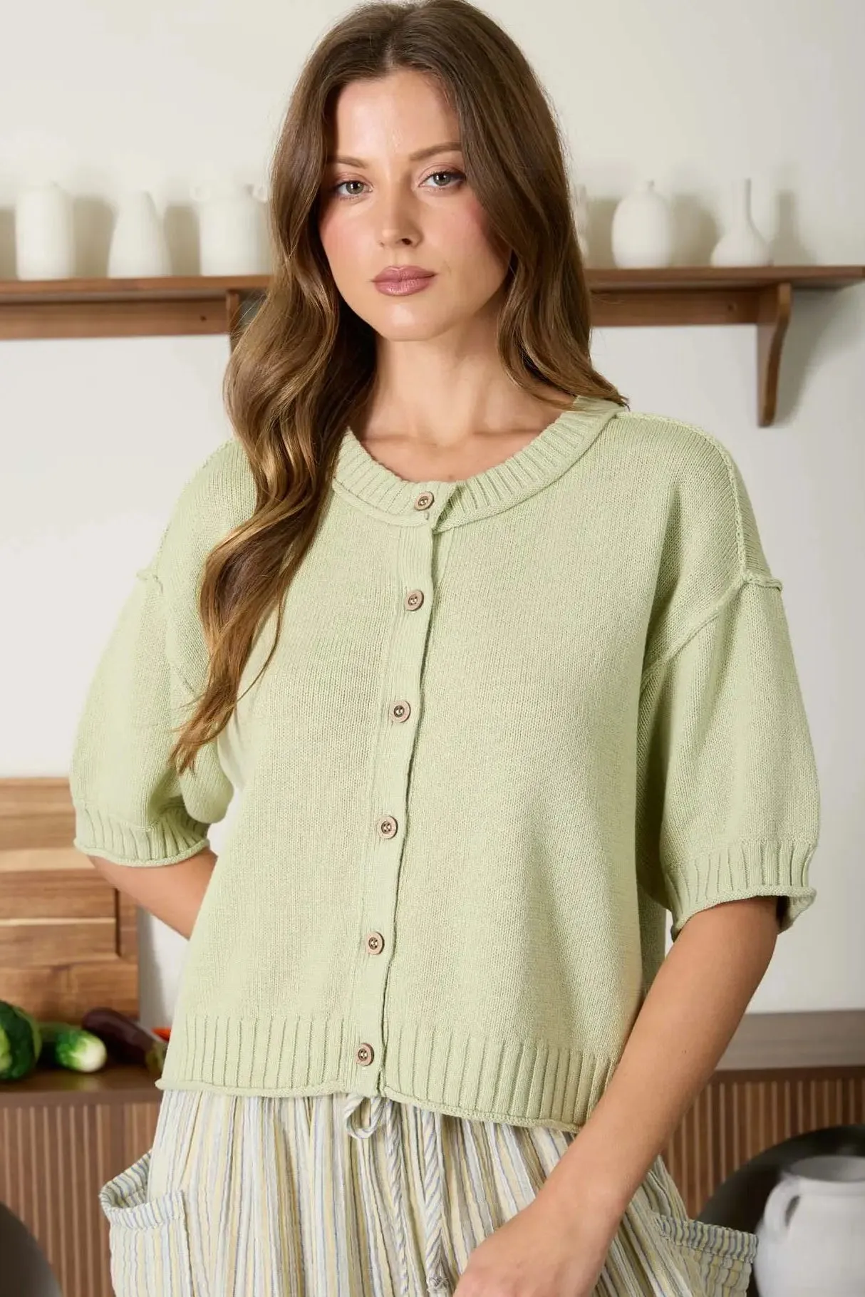 Sage Summer Sweater sold by Valencia Boutique