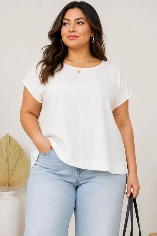 CURVE Linen Top made by Blu Pepper