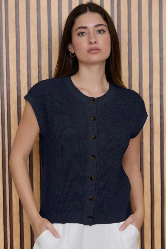 Knit SS Cardigan (S-3X) made by Blu Pepper