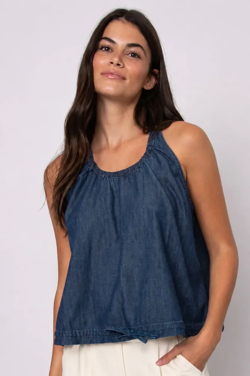 Karen Denim Top sold by Valencia Boutique