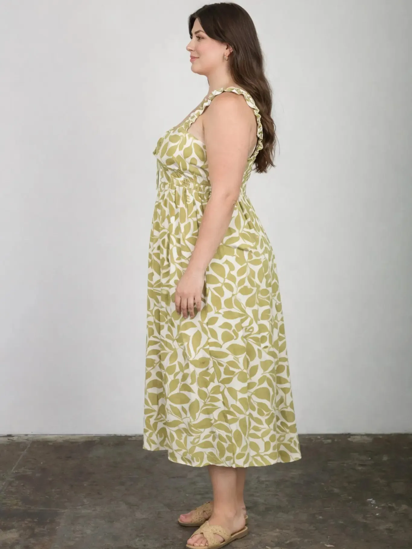 CURVE Leaf Print Midi Dress sold by Valencia Boutique product image thumbnail 2
