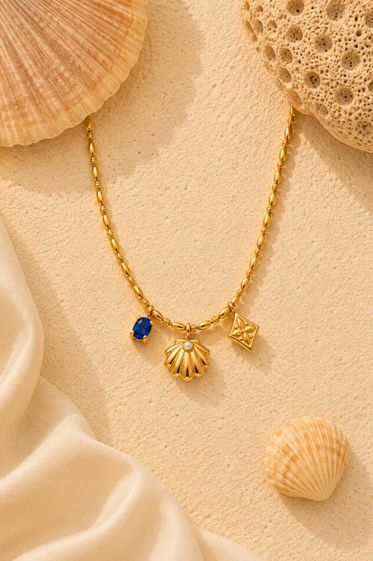 Shell Pendant Necklace made by Valencia Boutique