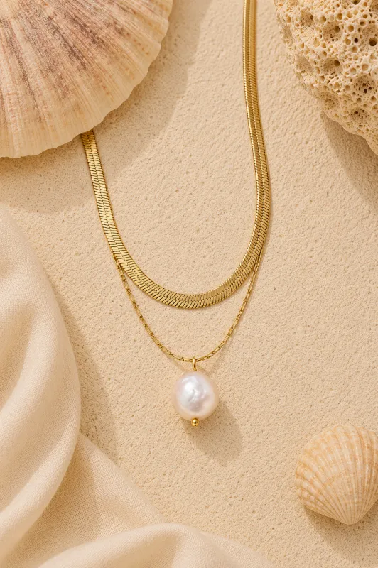 Pearl Layered Necklace made by Valencia Boutique