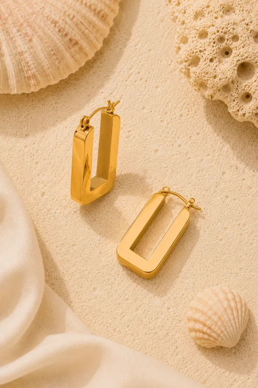 Rectangular Hoop made by Valencia Boutique