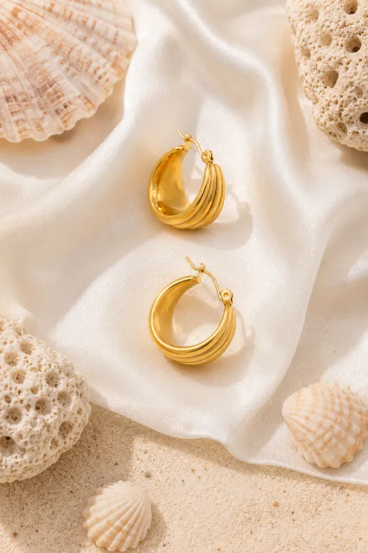 Textured Wide Hoop made by Valencia Boutique