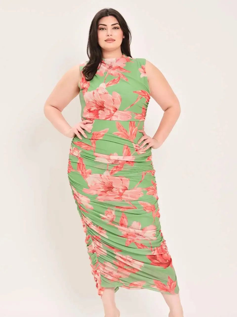 Printed Mesh Bodycon Dress (S-3X) sold by Valencia Boutique product image thumbnail 2