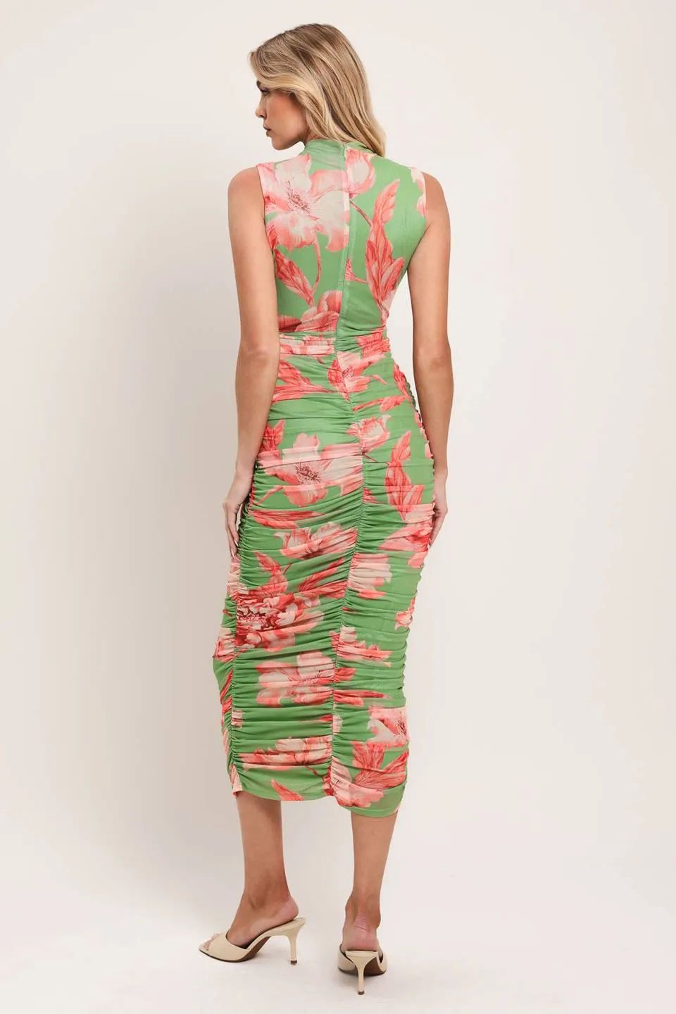 Printed Mesh Bodycon Dress (S-3X) sold by Valencia Boutique product image thumbnail 4
