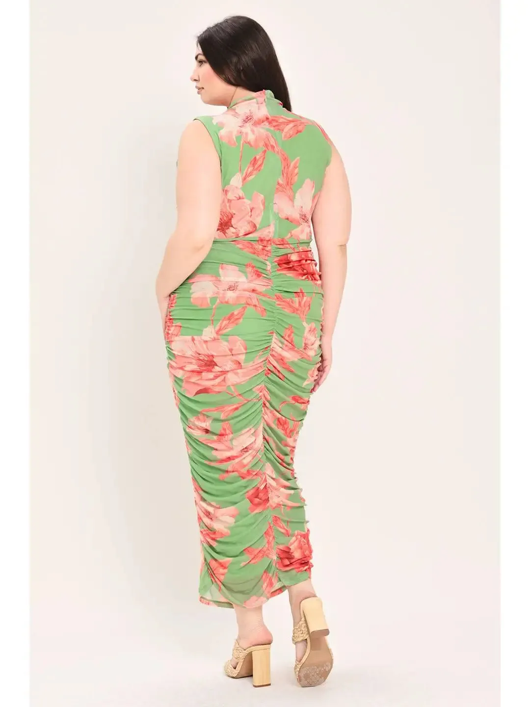 Printed Mesh Bodycon Dress (S-3X) sold by Valencia Boutique product image thumbnail 3