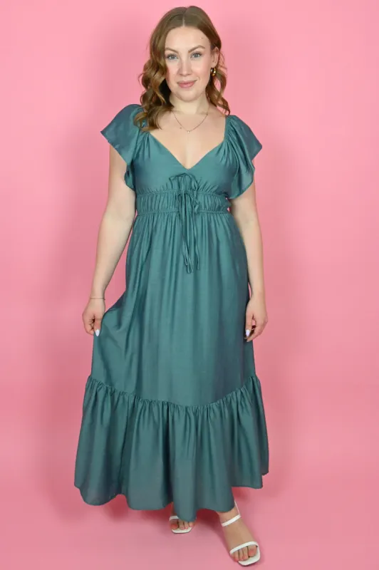 Ruffle Sleeve Midi sold by Valencia Boutique