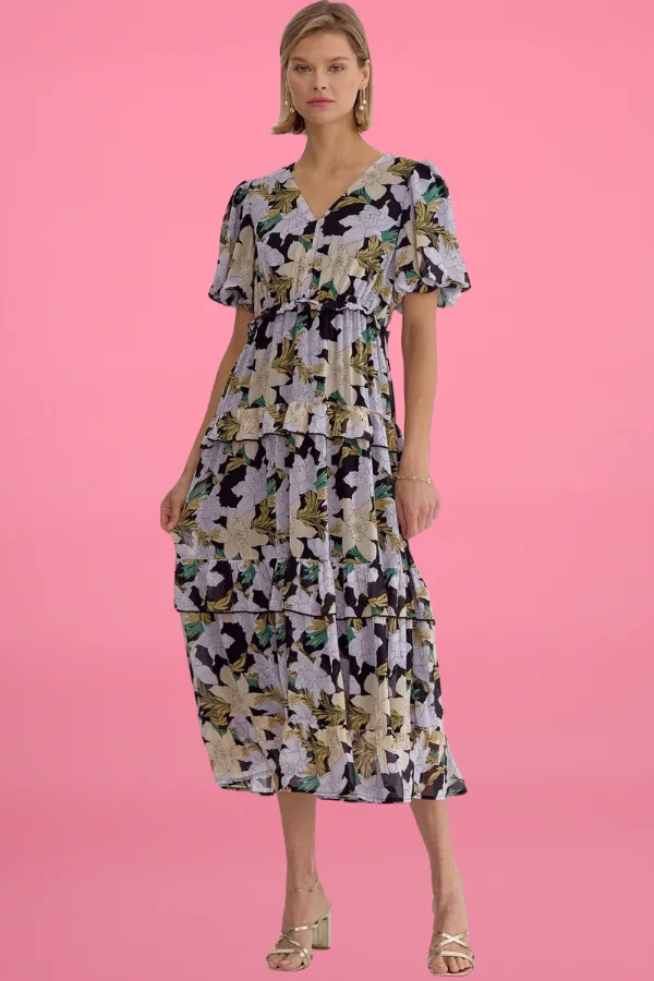Floral Midi Dress sold by Valencia Boutique