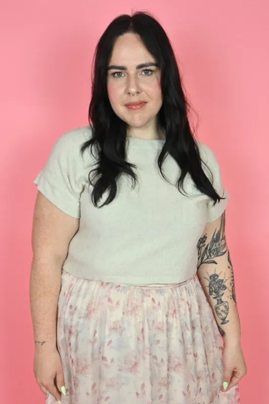 Cropped Linen Blend Top sold by Valencia Boutique
