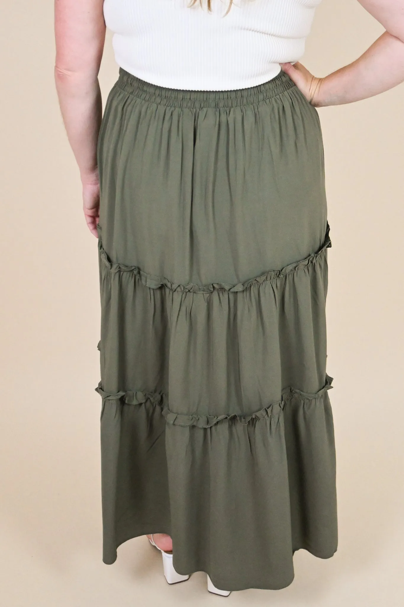 CURVE Tiered Maxi Skirt (2 colors) sold by Valencia Boutique product image thumbnail 4