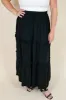 CURVE Tiered Maxi Skirt (2 colors) sold by Valencia Boutique