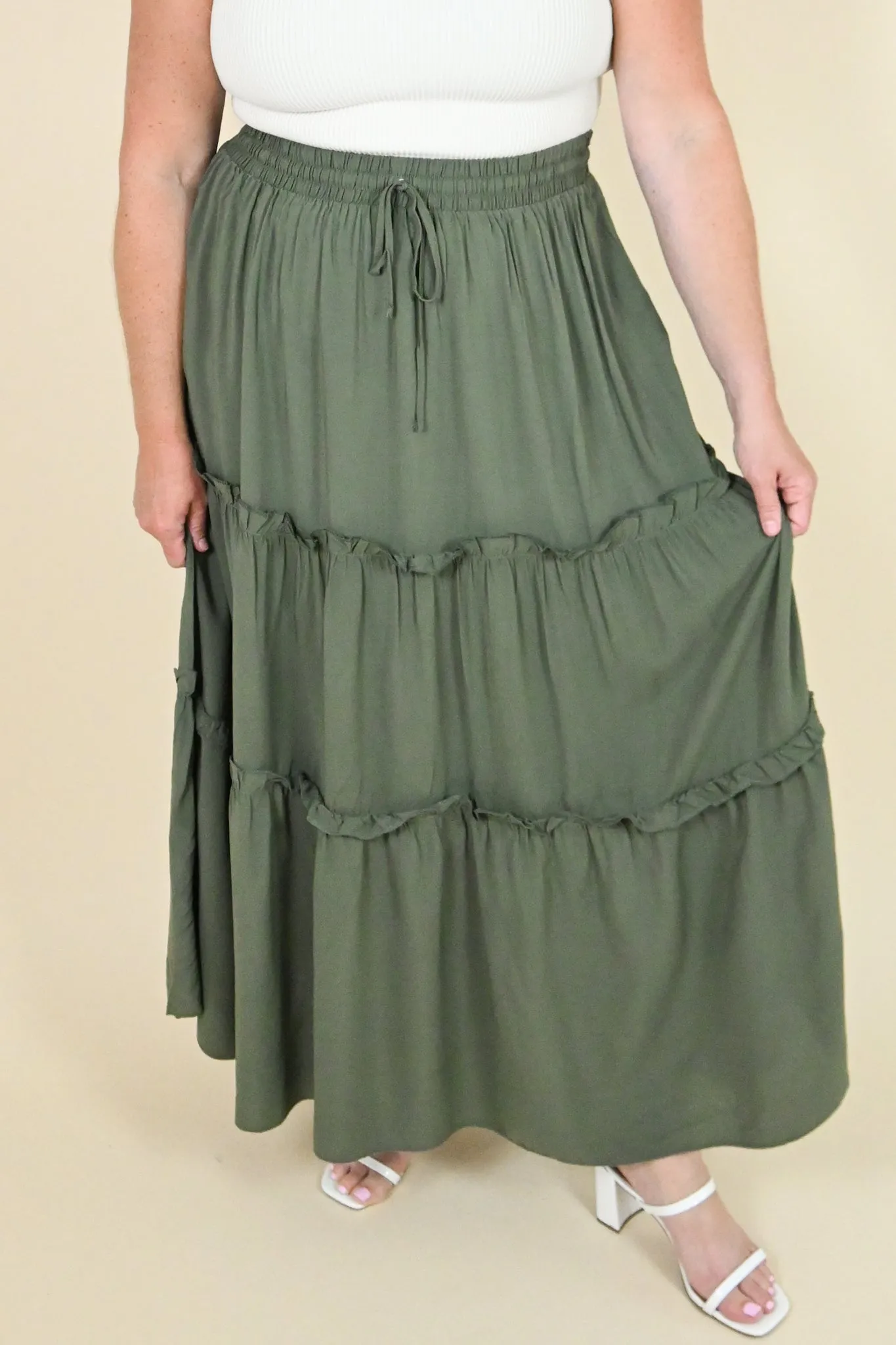 CURVE Tiered Maxi Skirt (2 colors) sold by Valencia Boutique product image thumbnail 3