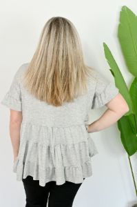 CURVE Ruffle Babydoll Top sold by Valencia Boutique