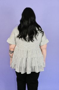 CURVE Ruffle Babydoll Top sold by Valencia Boutique