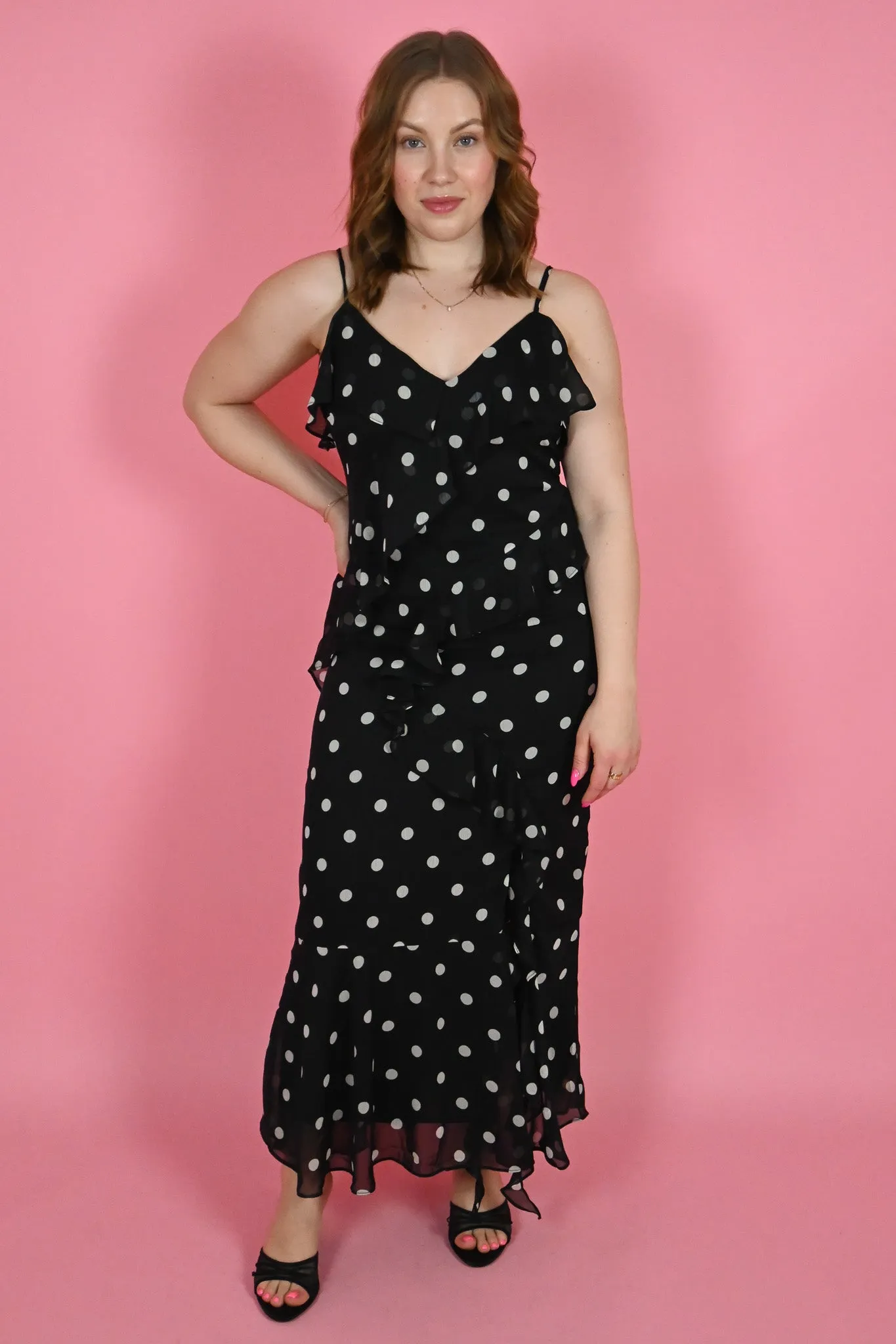 Polka Dot Midi Dress sold by Valencia Boutique