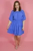 Very Peri Mini Dress (S-3X) sold by Valencia Boutique