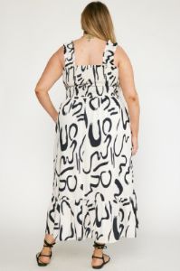 CURVE Abstract Print Midi sold by Valencia Boutique