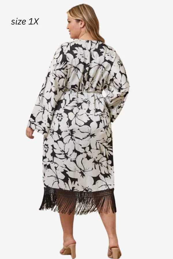 CURVE Fringe Hem Wrap Dress sold by Valencia Boutique product image thumbnail 2