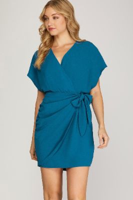 Wrap Mini Dress (S-2X) sold by Valencia Boutique